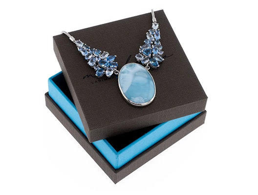 Blue Gemstone Necklace with larimar, spinel and topaz