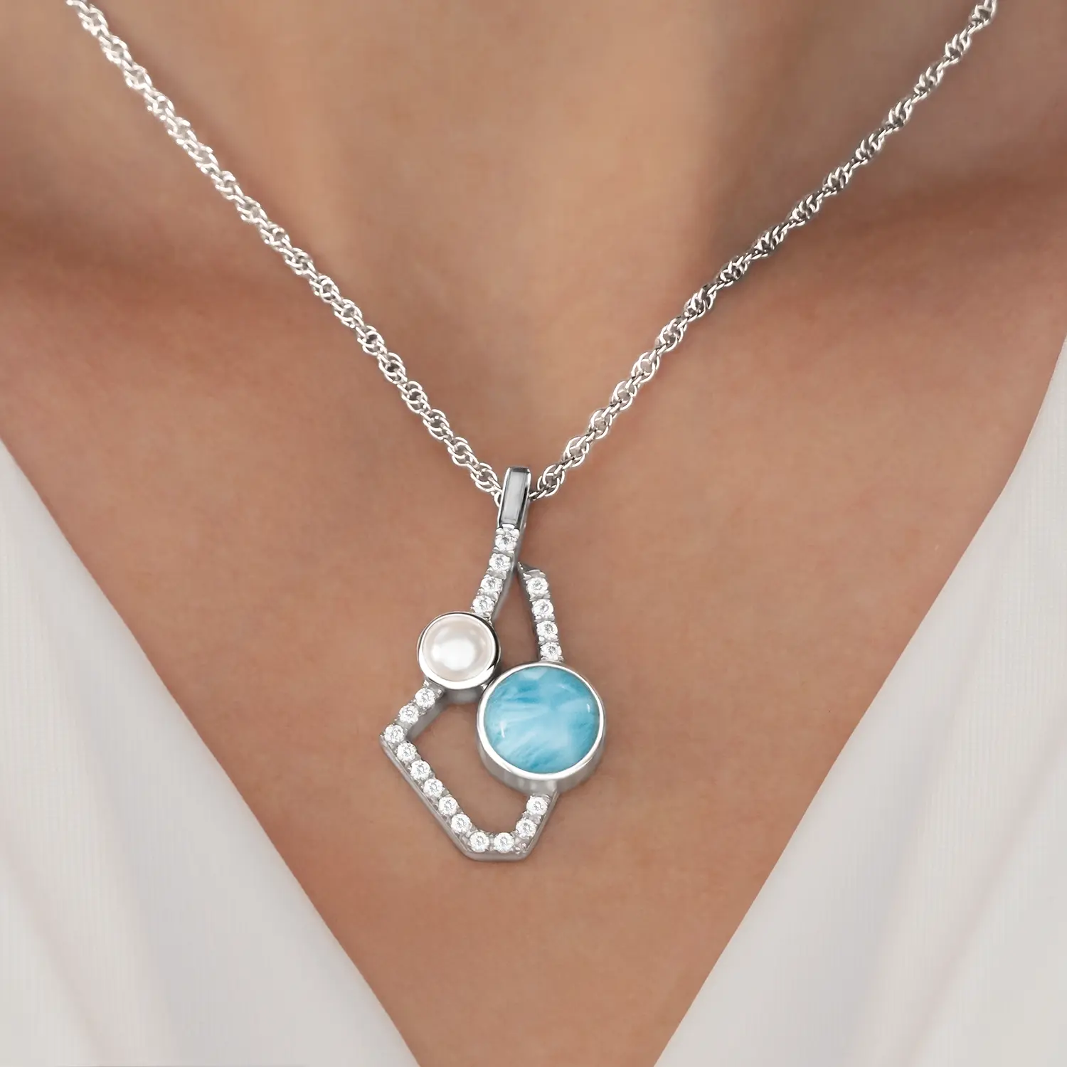 Serenade Larimar Pendant in silver by marahlago