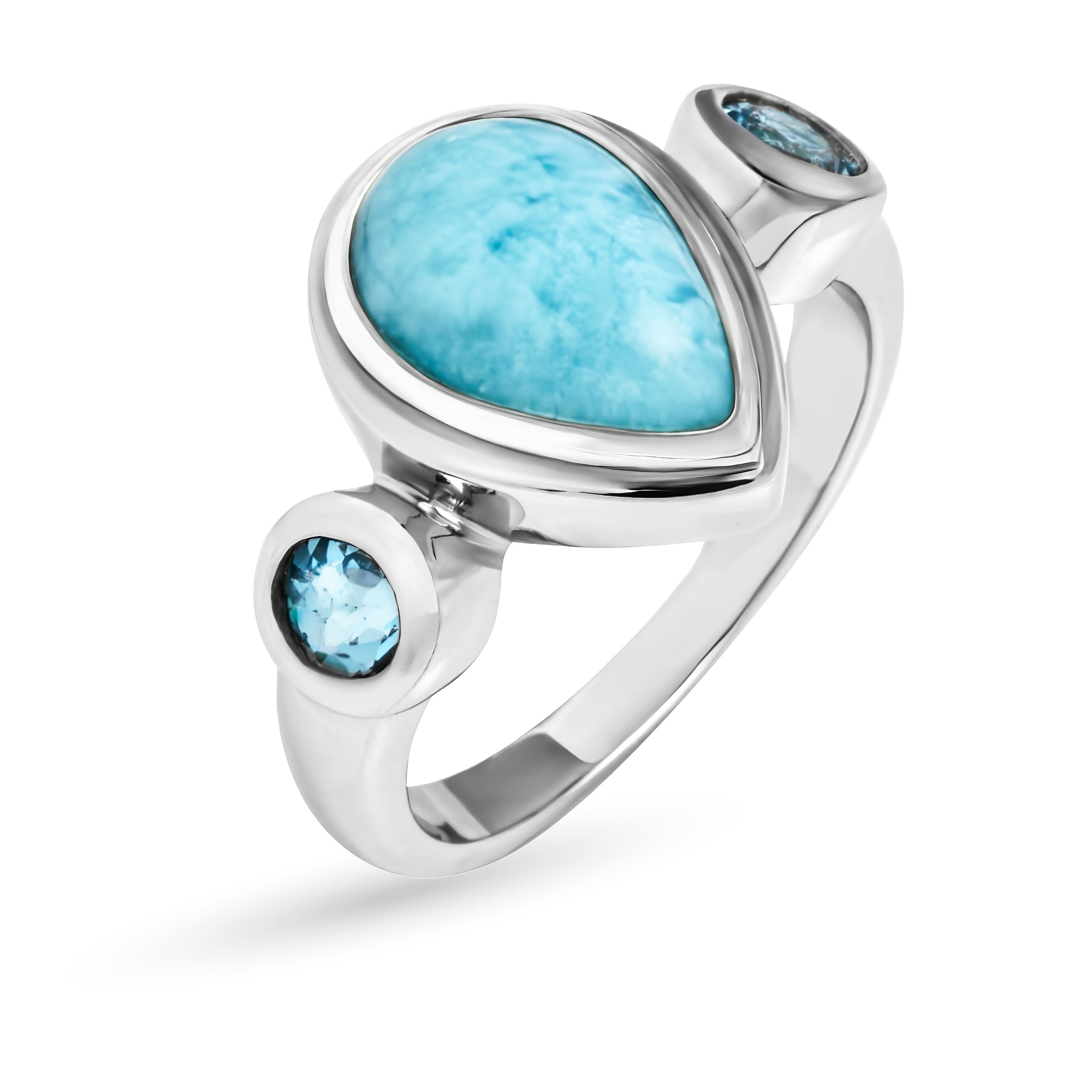 Deep Waters Turquoise in Simple Sterling Silver Bezel deals Ring 5.5