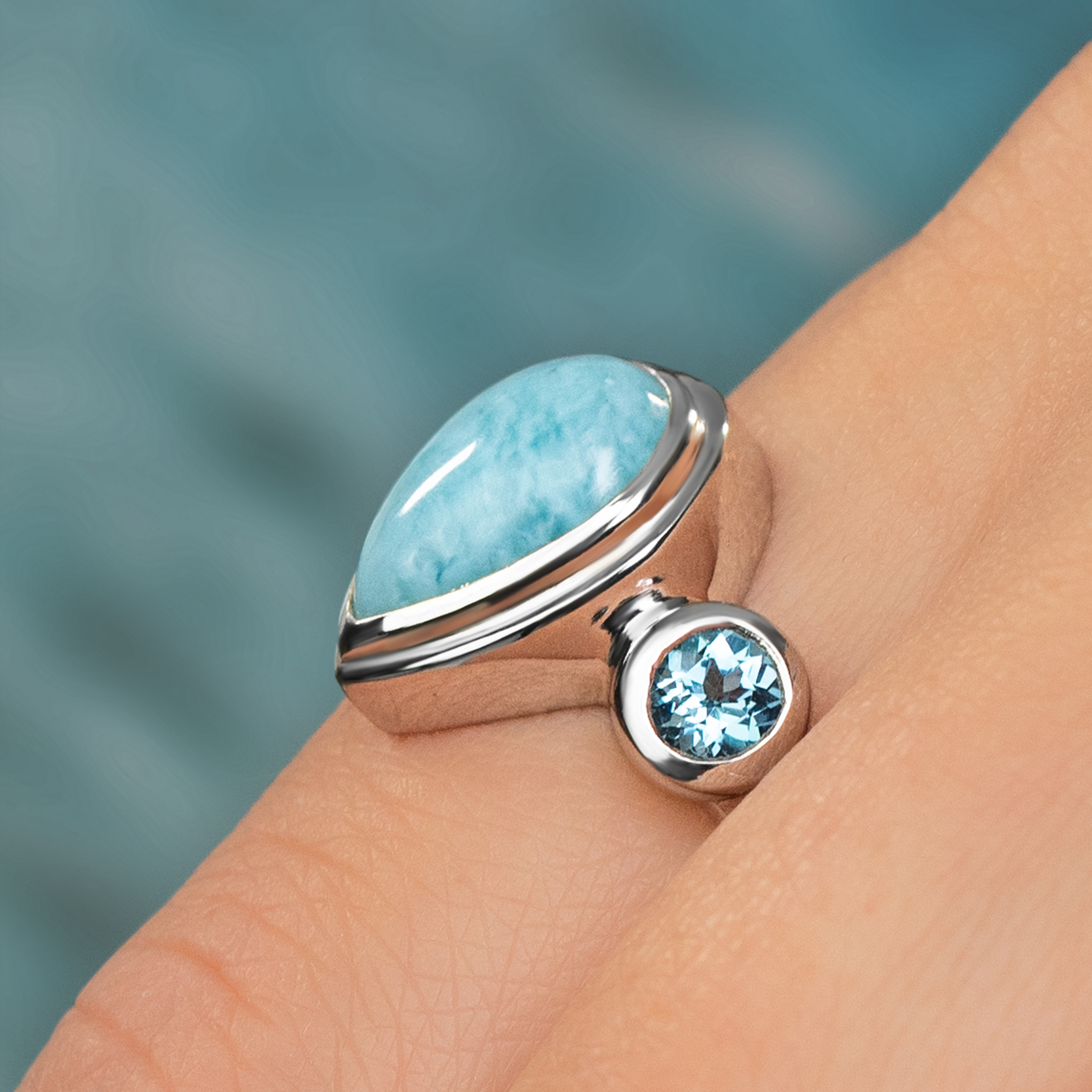 Larimar/blue deals topaz ring