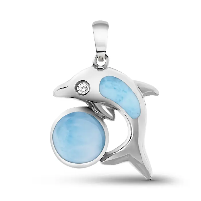 Dolphin Necklace in sterling silver by Marahlago Larimar Jewelry