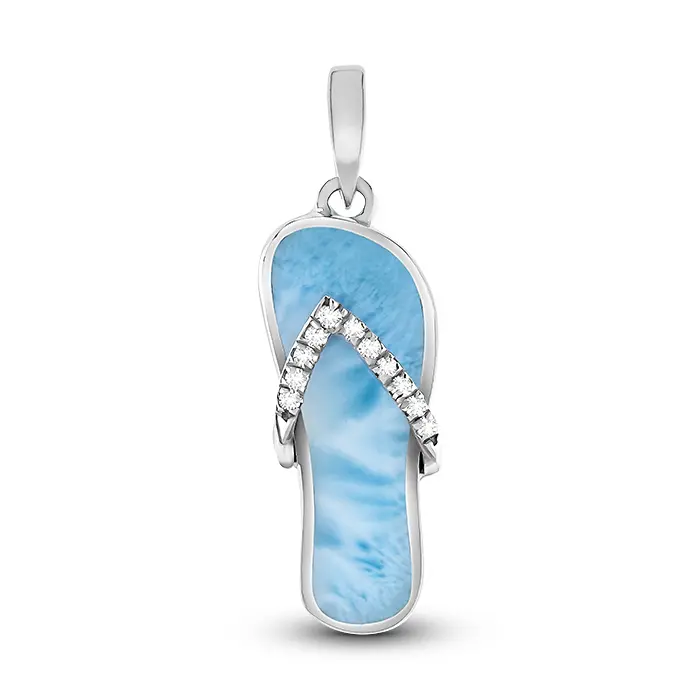 Flip Flop Pendant in sterling silver