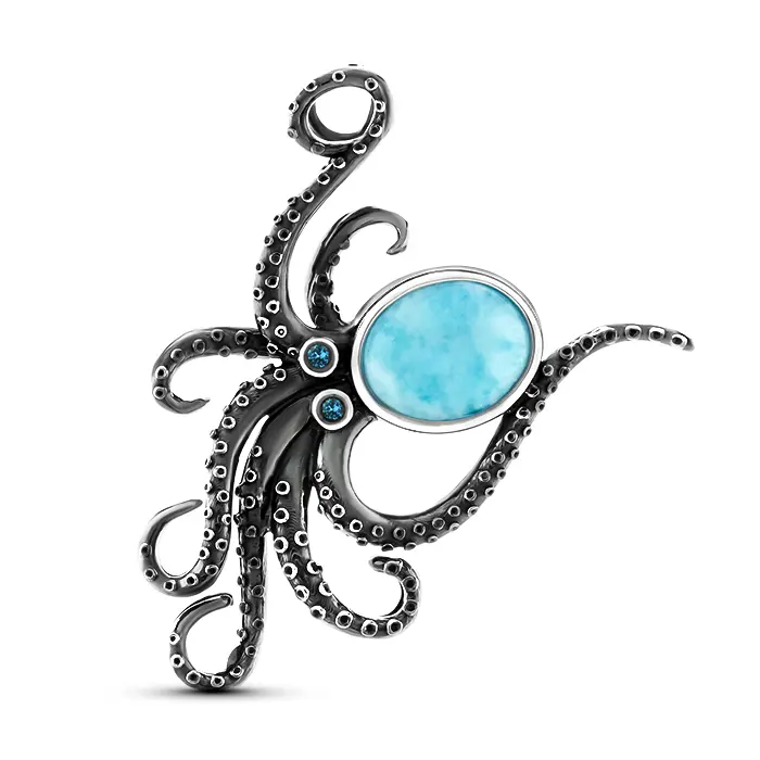 Octopus Pendant in sterling silver