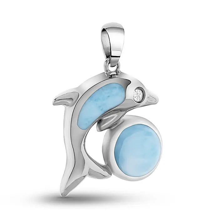 Dolphin Necklace in sterling silver by Marahlago Larimar Jewelry