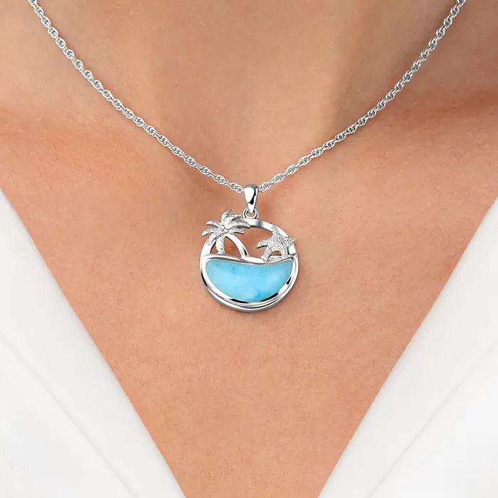 Beachy Necklace with larimar by Marahlago 