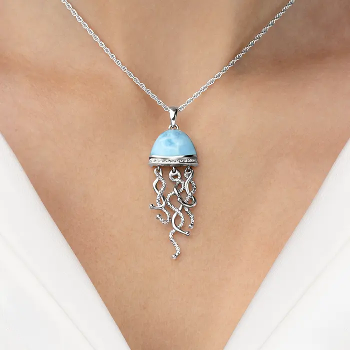 Jellyfish Necklace in sterling silver 