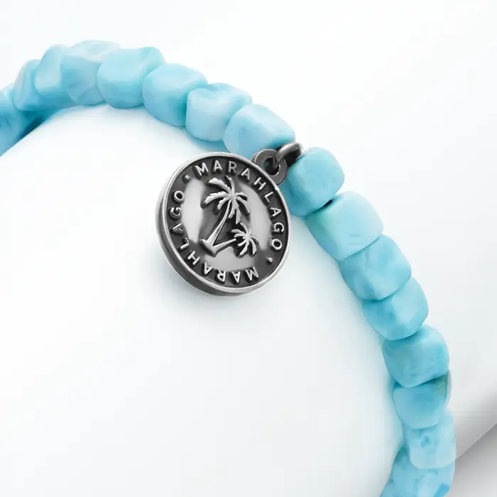 Beach Charm Bracelet with larimar by marahlago