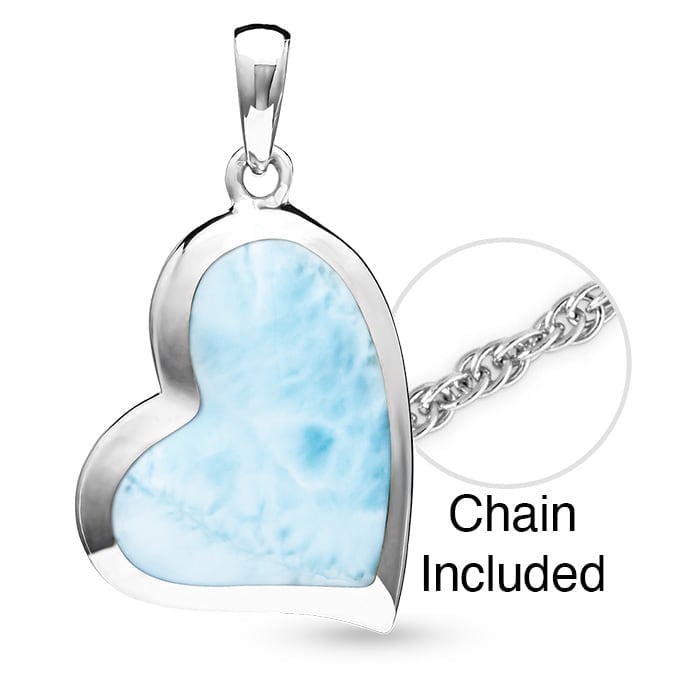 Heart Necklace with Larimar