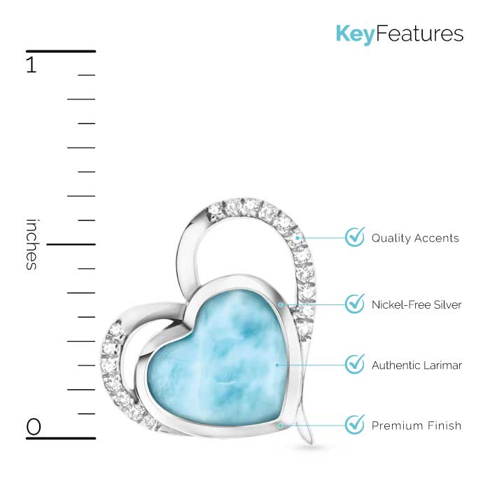 Darling Heart Pendant with Larimar Gemstone