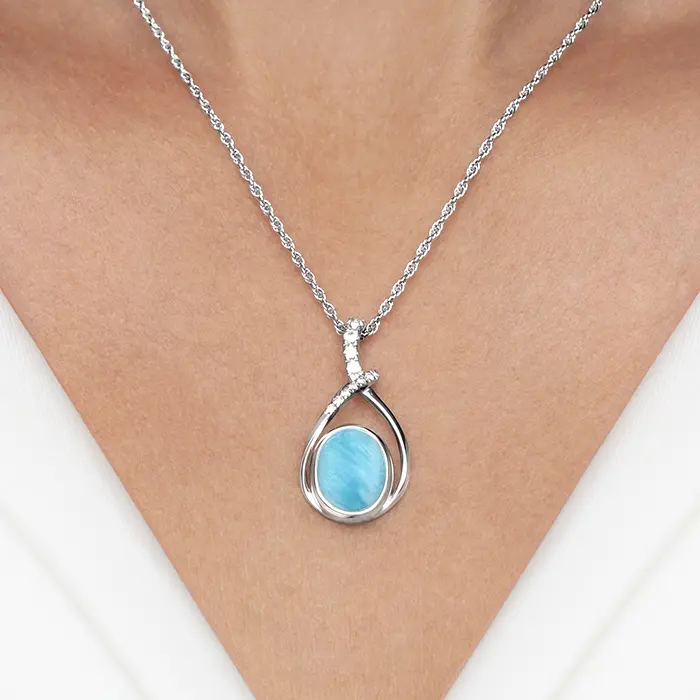 Jae Larimar Necklace in silver by Marahlago