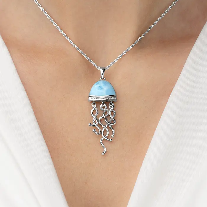 Jellyfish Necklace in sterling silver 