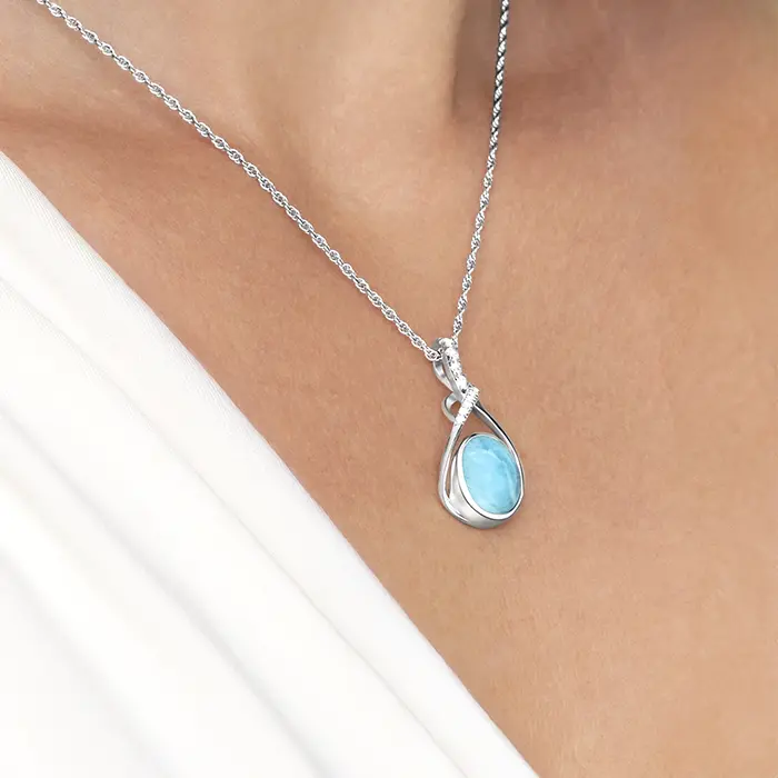 Jae Larimar Necklace in silver by Marahlago