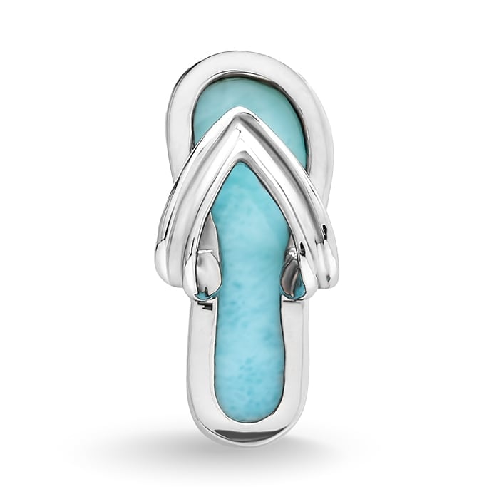 Flip Flop Necklace in sterling silver by Marahlago Larimar