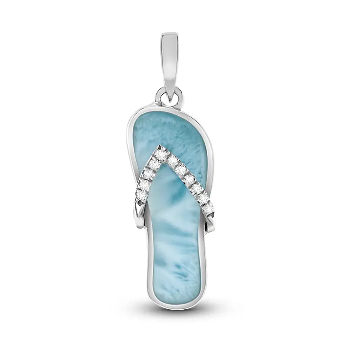 Flip Flop Pendant in sterling silver