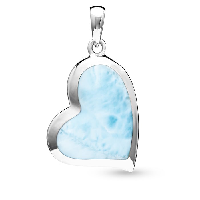 Heart Necklace with Larimar