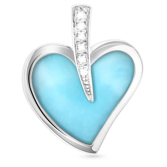 Blue Heart Necklace in sterling silver