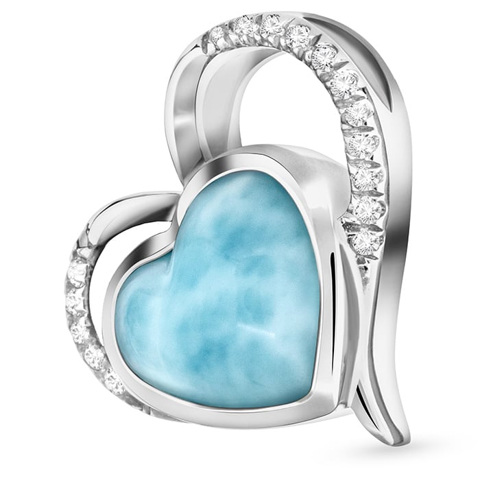 Darling Heart Pendant with Larimar Gemstone