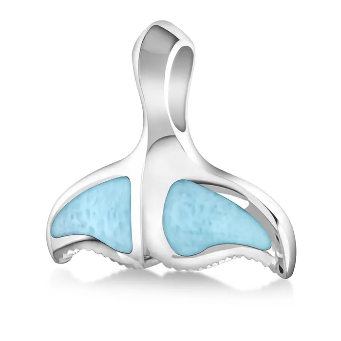 Whale Tail Necklace in sterling silver by Marahlago Larimar