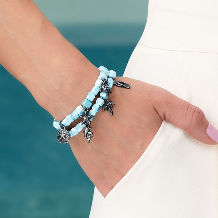 Charm Bracelets Set Larimar