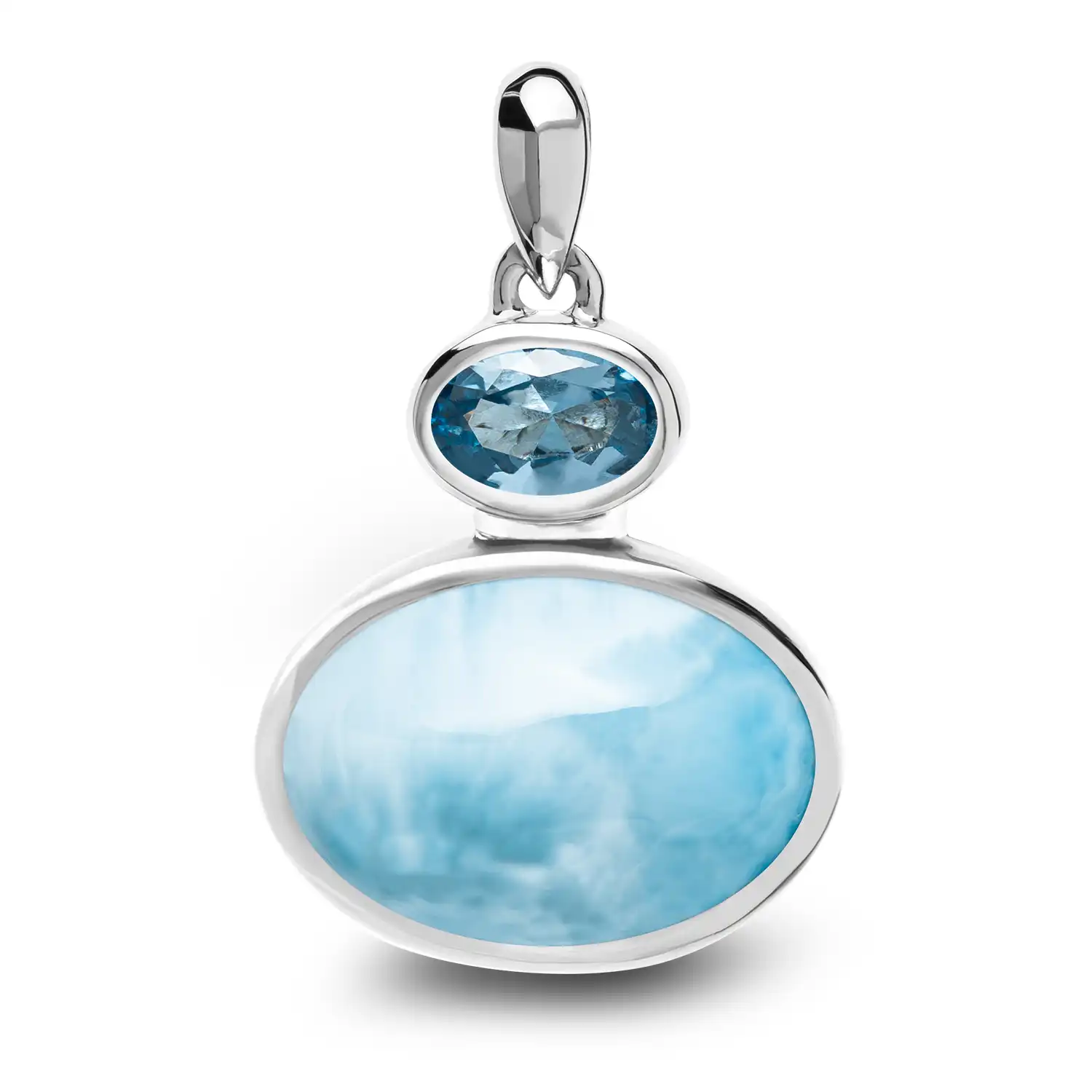 Avery Larimar Sterling Silver Pendant Necklace by Marahlago 