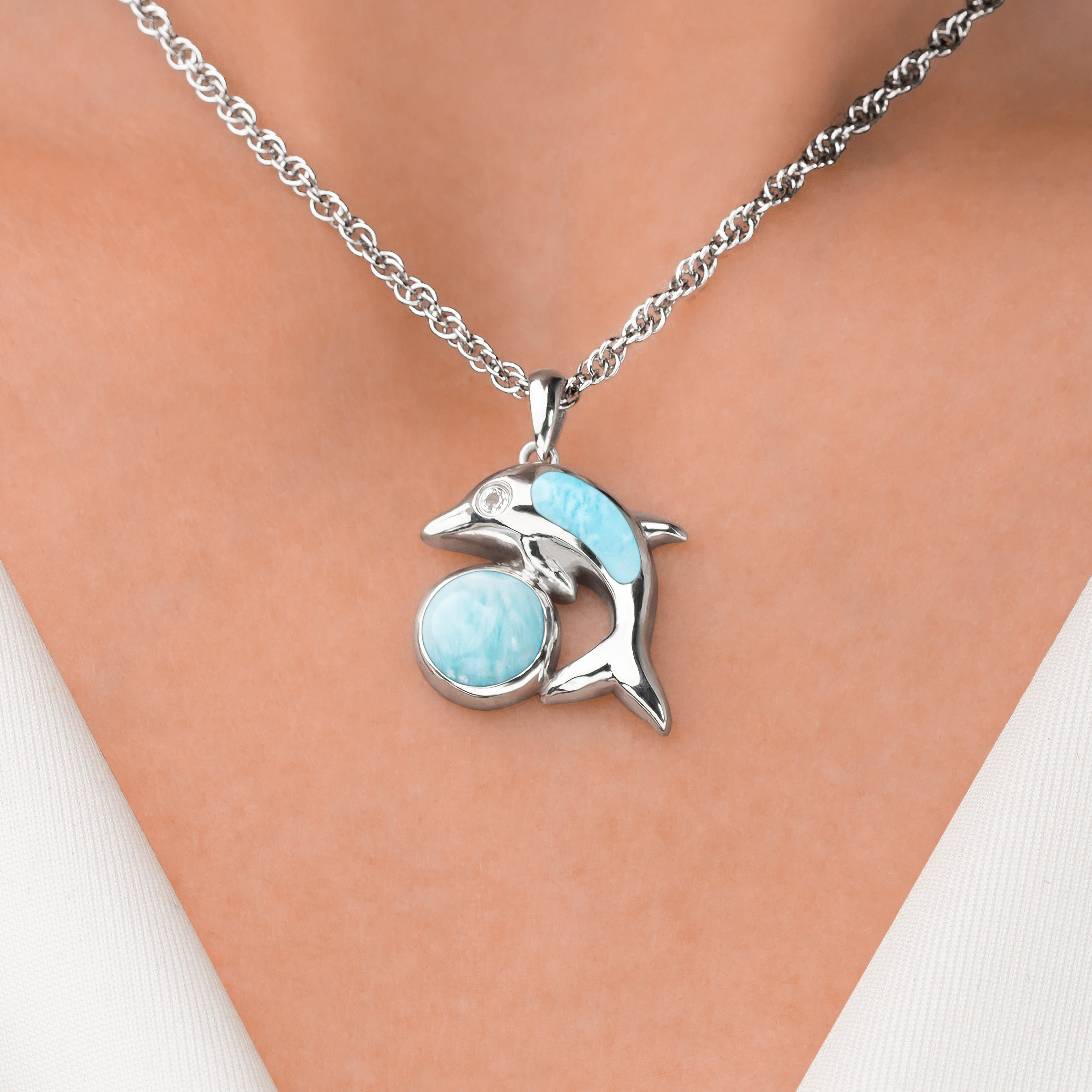 Dolphin buy Larimar Pendant Silver