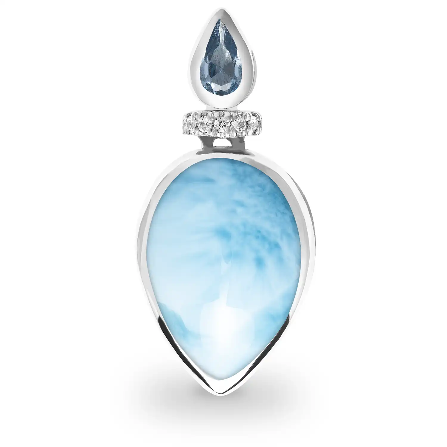 Esme Larimar Necklace Sterling Silver Marahlago