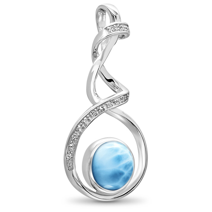 Larimar Necklace, Dante and Silver by Marahlago