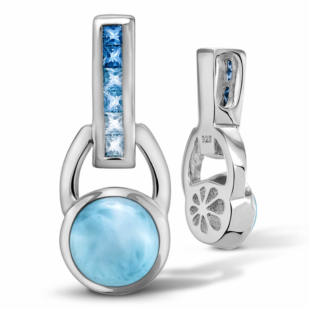 Aqua ring in sterling silver with Larimar by marahlago