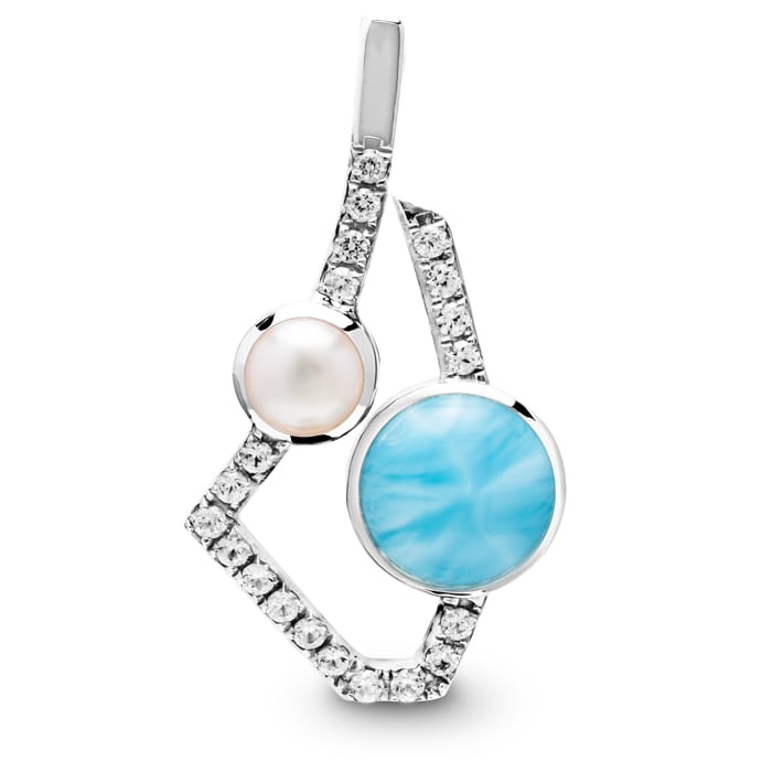 Add some Elegance to any outfit with the Serenade Larimar Pendant in silver with larimar by marahlago