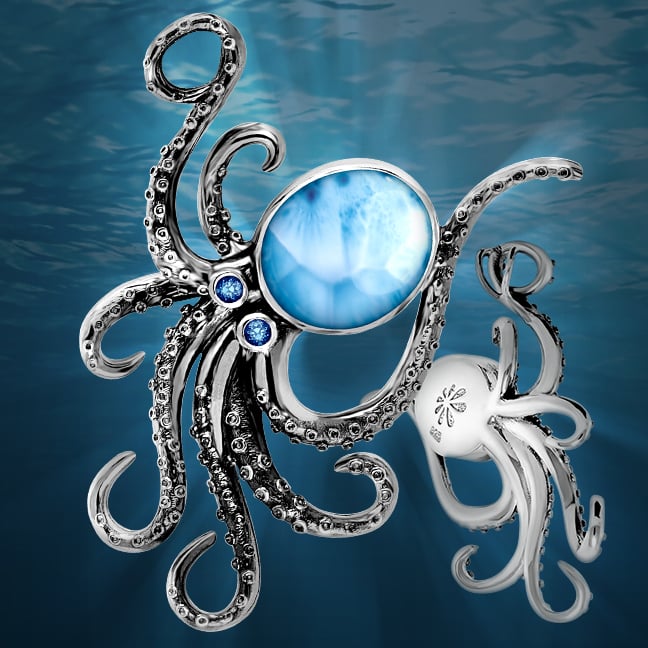 Online NWT Marahlago Oxidized Octopus Necklace