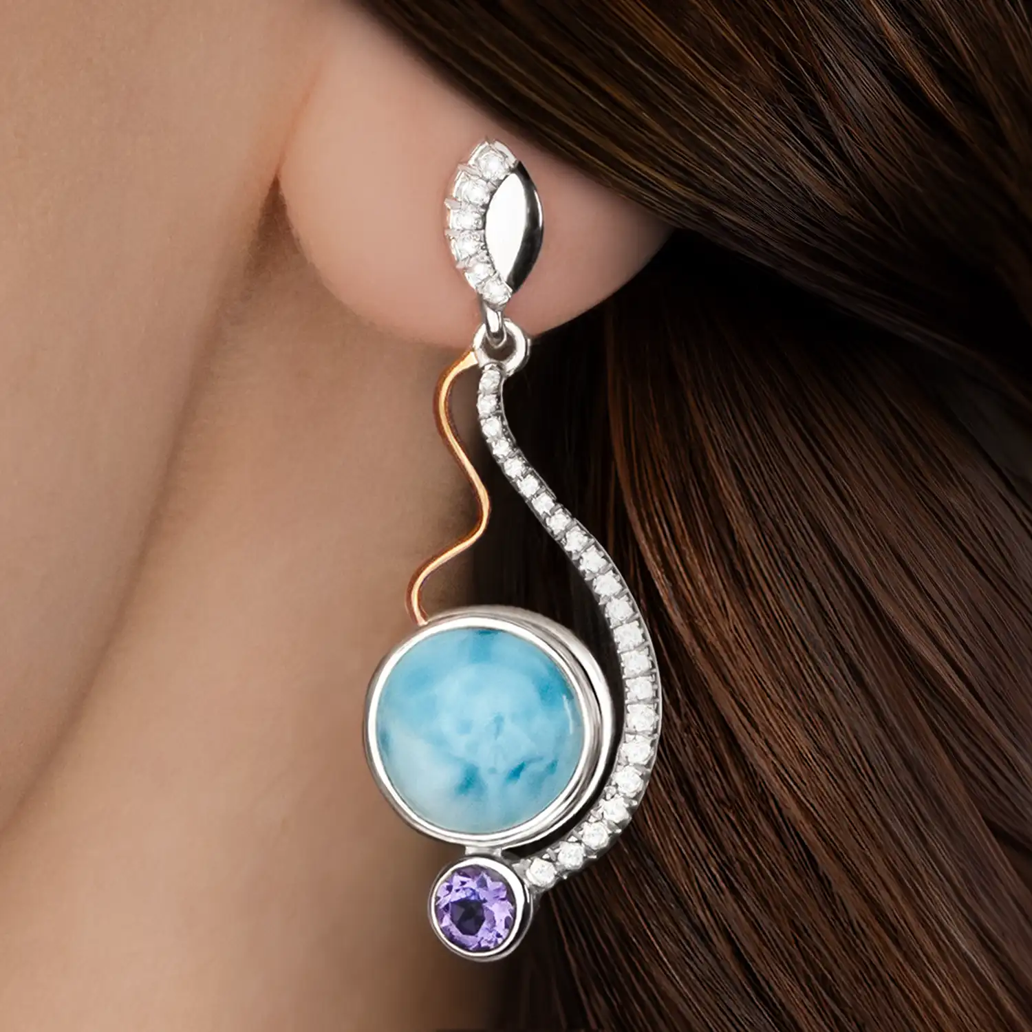 Lyla Larimar Earrings