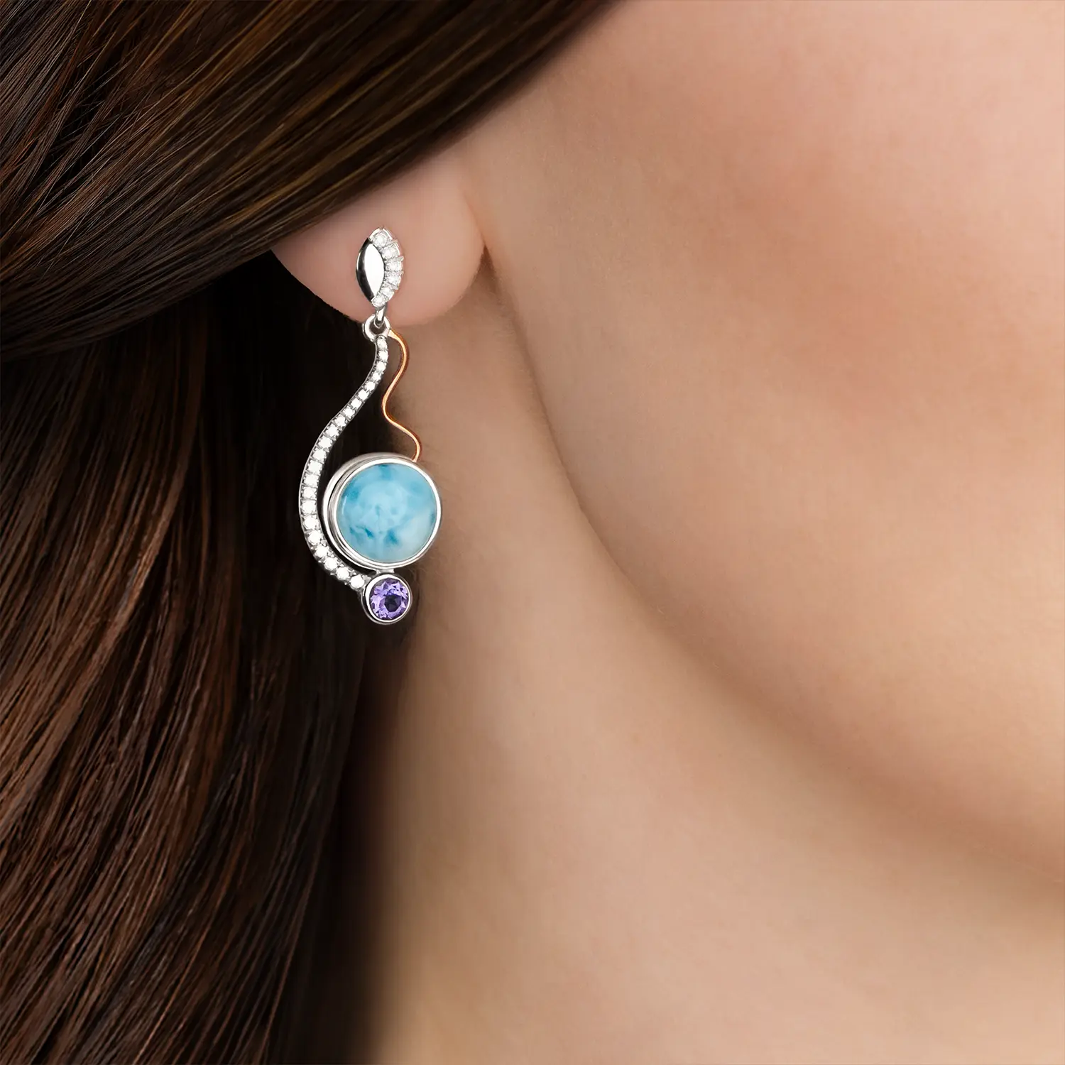 Lyla Larimar Earrings