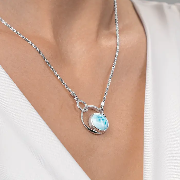 Sapphire Larimar Necklace