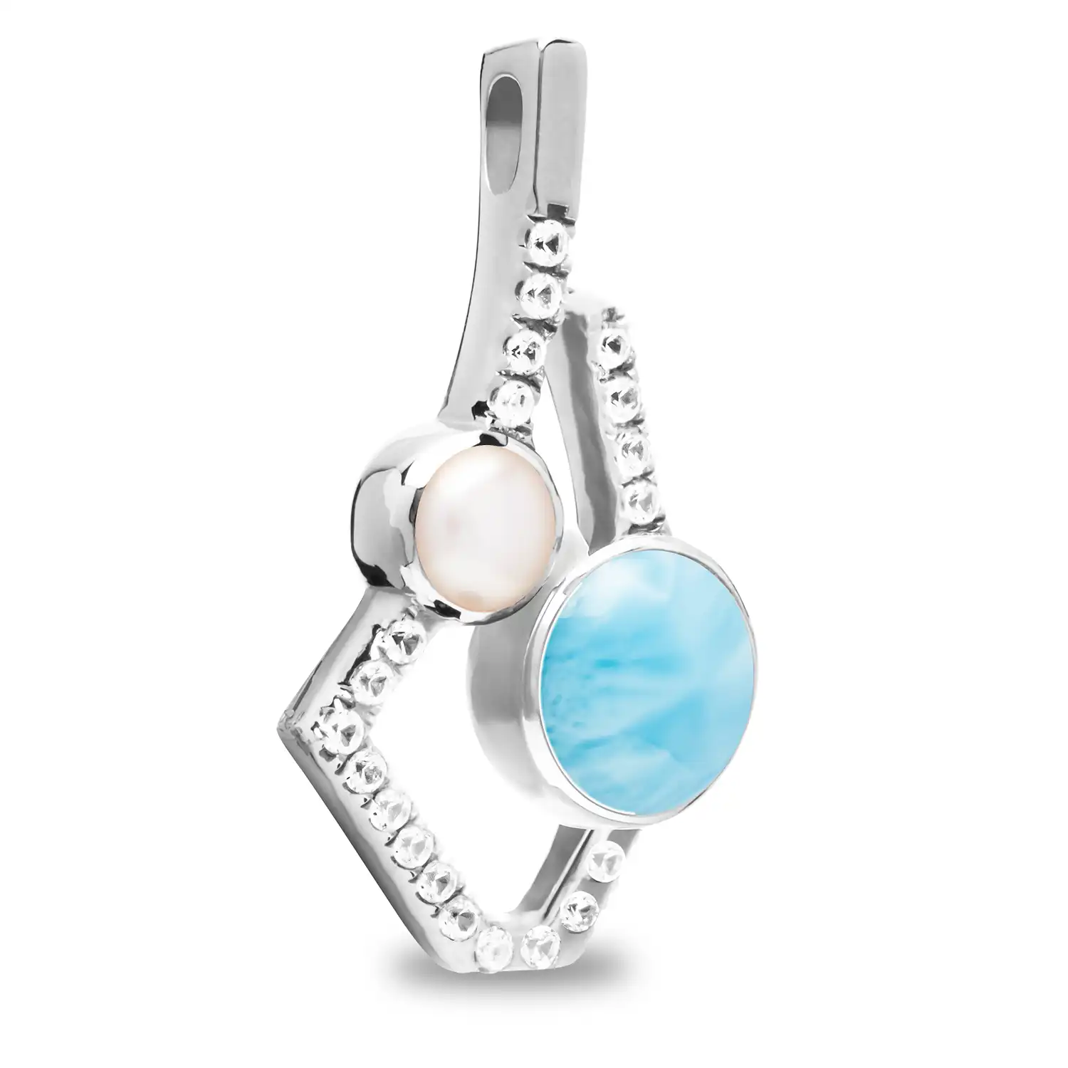 Add some Elegance to any outfit with the Serenade Larimar Pendant in silver with larimar by marahlago